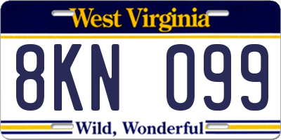 WV license plate 8KN099