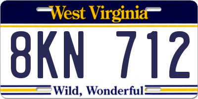 WV license plate 8KN712