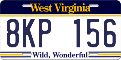 WV license plate 8KP156