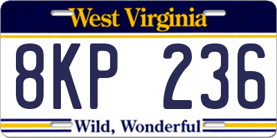 WV license plate 8KP236