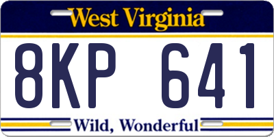 WV license plate 8KP641