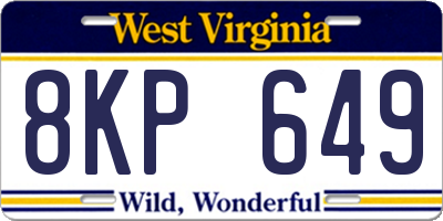 WV license plate 8KP649