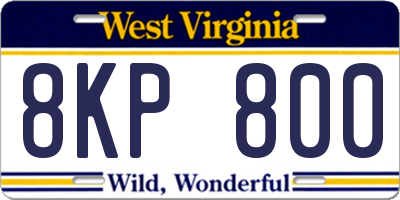 WV license plate 8KP800