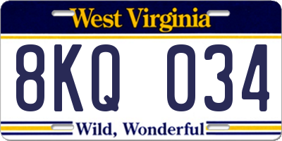 WV license plate 8KQ034