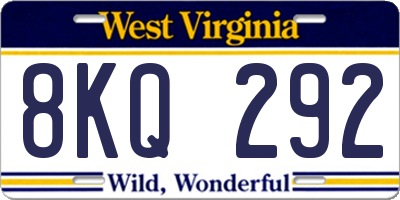 WV license plate 8KQ292
