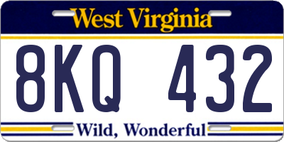 WV license plate 8KQ432