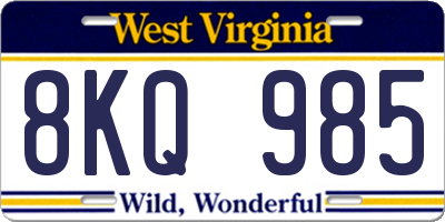 WV license plate 8KQ985
