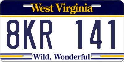WV license plate 8KR141