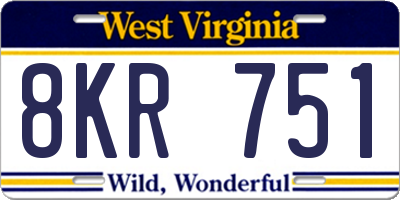 WV license plate 8KR751