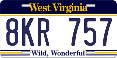 WV license plate 8KR757