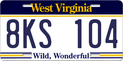 WV license plate 8KS104