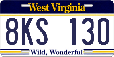 WV license plate 8KS130