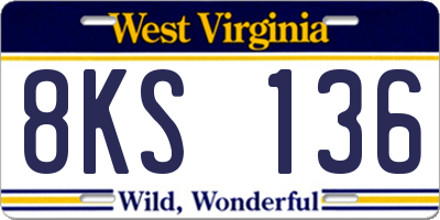 WV license plate 8KS136