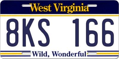 WV license plate 8KS166