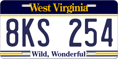 WV license plate 8KS254