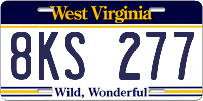 WV license plate 8KS277