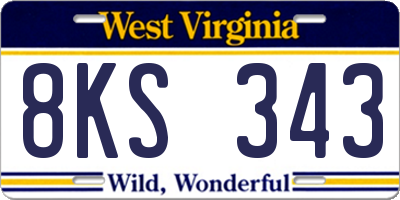 WV license plate 8KS343