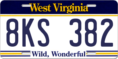 WV license plate 8KS382