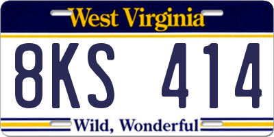 WV license plate 8KS414