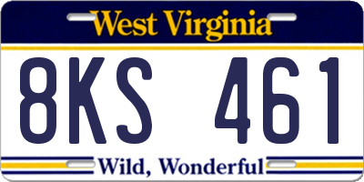 WV license plate 8KS461