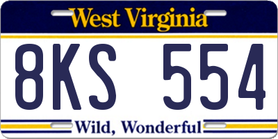 WV license plate 8KS554