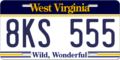 WV license plate 8KS555