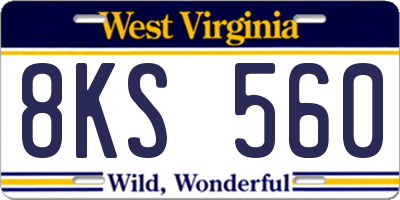 WV license plate 8KS560