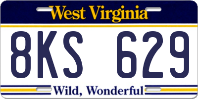 WV license plate 8KS629
