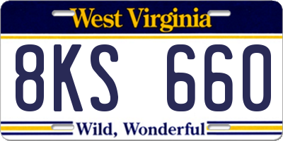 WV license plate 8KS660