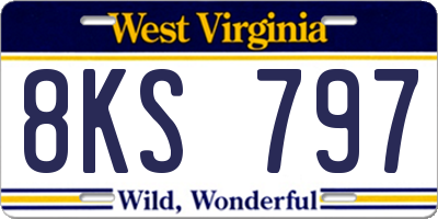 WV license plate 8KS797