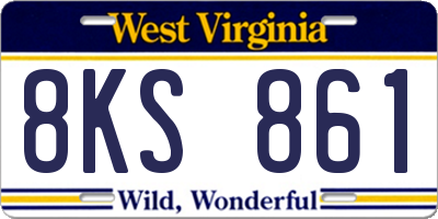 WV license plate 8KS861