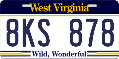WV license plate 8KS878