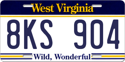 WV license plate 8KS904