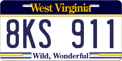WV license plate 8KS911