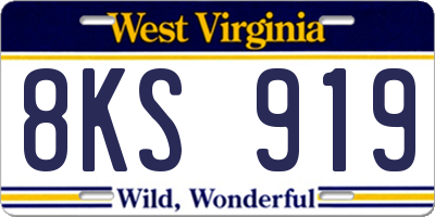 WV license plate 8KS919