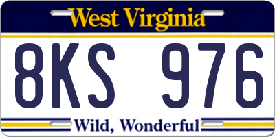 WV license plate 8KS976