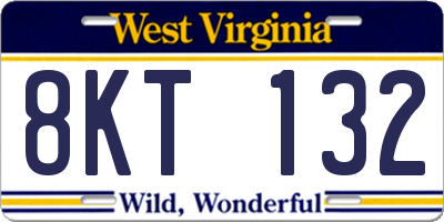 WV license plate 8KT132