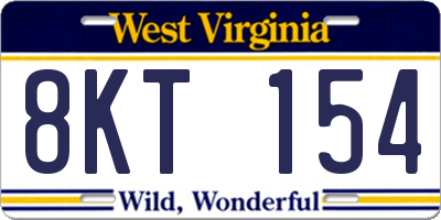 WV license plate 8KT154