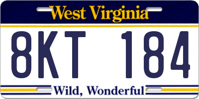WV license plate 8KT184