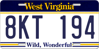 WV license plate 8KT194