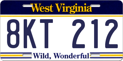 WV license plate 8KT212