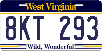 WV license plate 8KT293