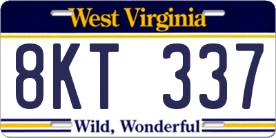 WV license plate 8KT337