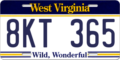 WV license plate 8KT365