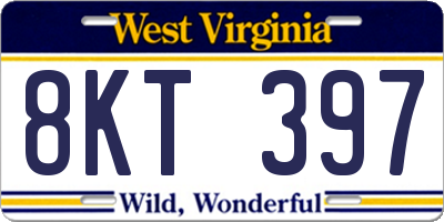 WV license plate 8KT397
