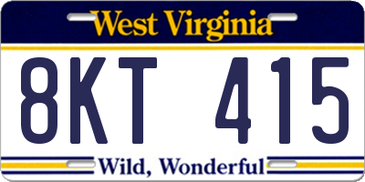 WV license plate 8KT415