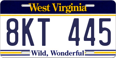 WV license plate 8KT445