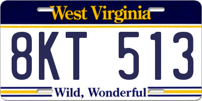 WV license plate 8KT513