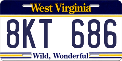 WV license plate 8KT686
