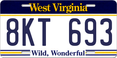 WV license plate 8KT693